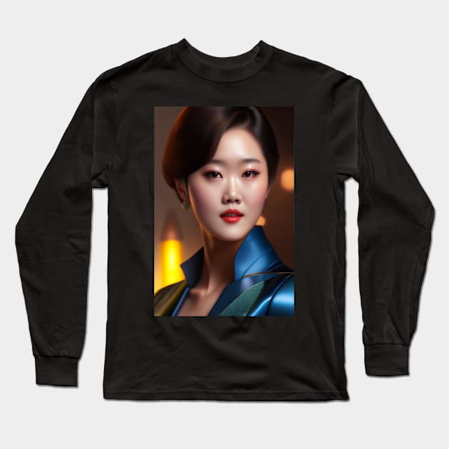 Star Power: Jang Na-ra 3D Design Long Sleeve T-Shirt by Creativehub